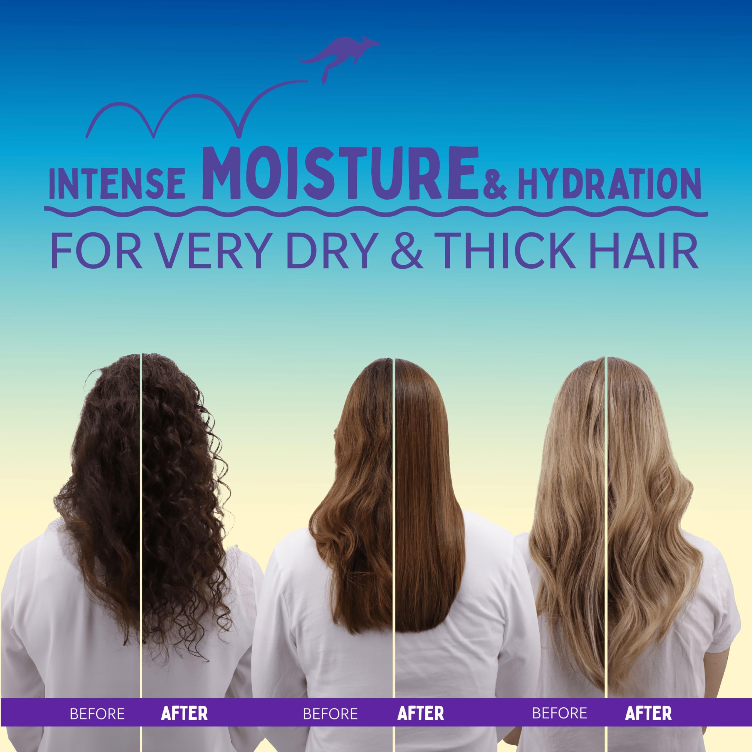 Aussie Deeep Moisture Hair Mask 500ml, Rehydrates, Nourishes and Deeply Conditions Dry, Thirsty, Brittle Hair, Infused with Jojoba, Avocado and Australian Macadamia Nut Oils, Vegan and Cruelty-Free - Image 3