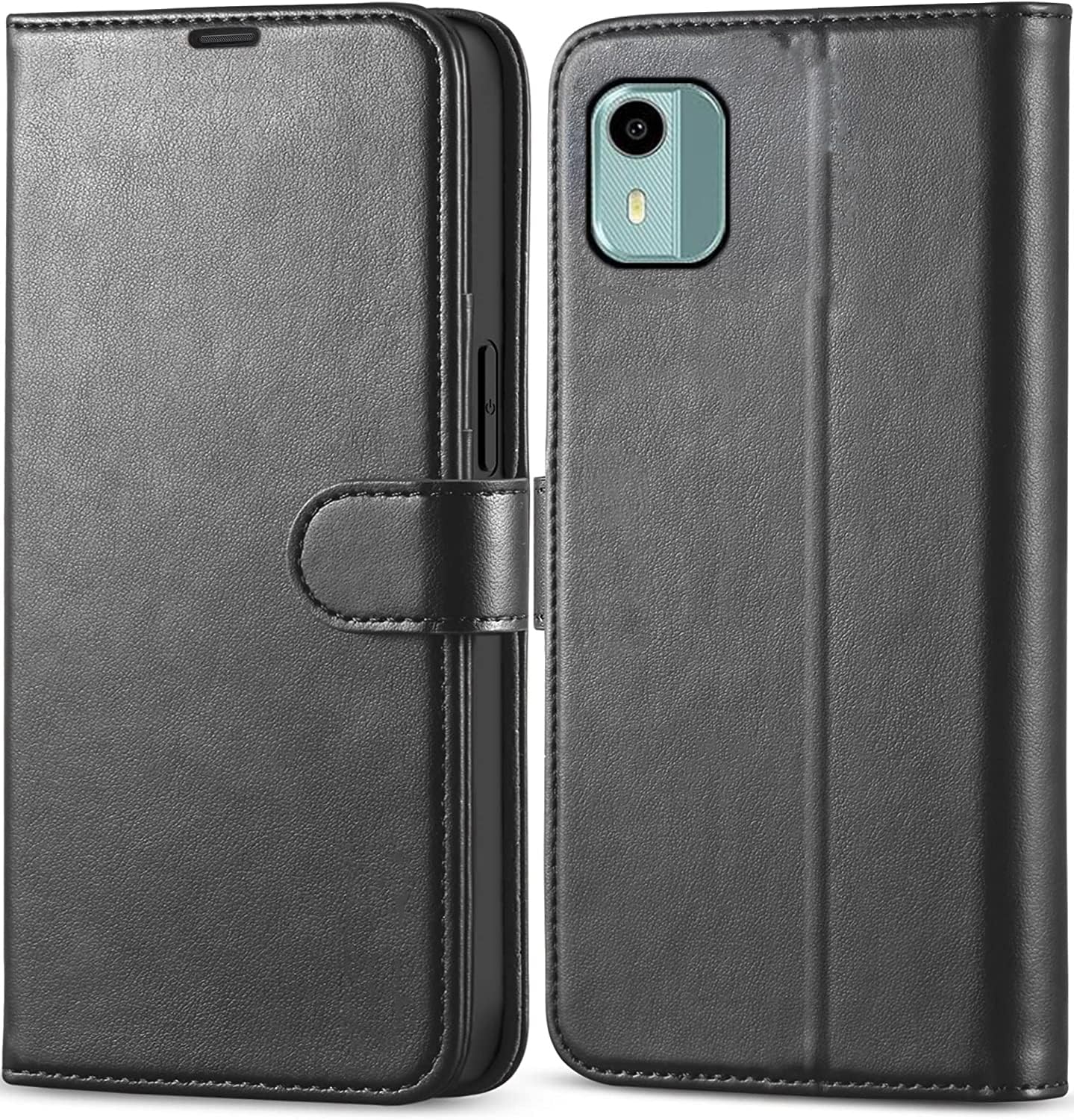 KP TECHNOLOGY Nokia C12 Case, Flip Wallet Case with Card Slots, Money Compartment, Heavy Duty Protection, Magnetic Closure