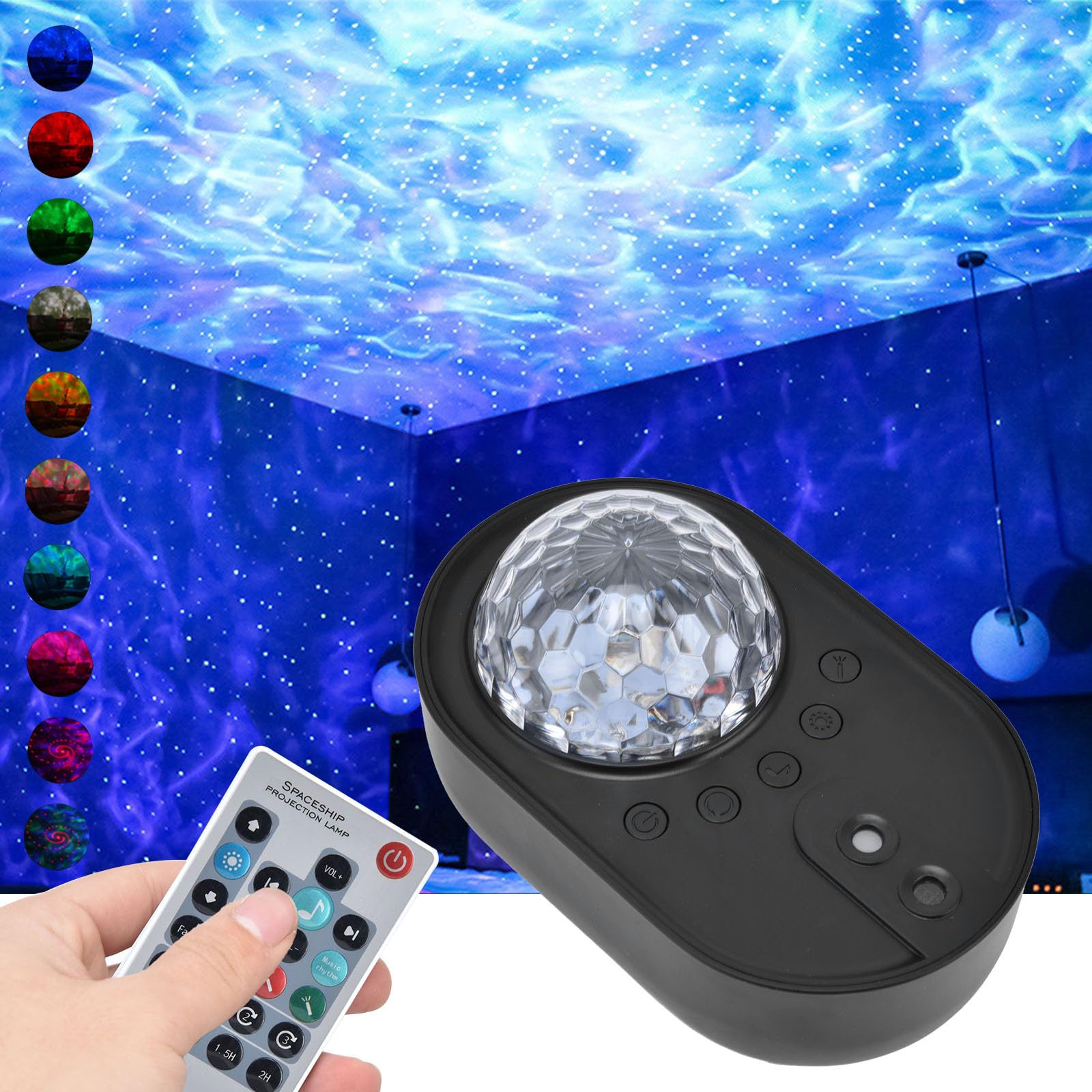 SYH&AQYE Proyector de estrellas, Galaxy Light Starlight Projector, Temporizador remoto Techo Estrellas Lámpara Luz nocturna para niños Adultos Dormitorio Luz, Luces de habitación LED(Negro)