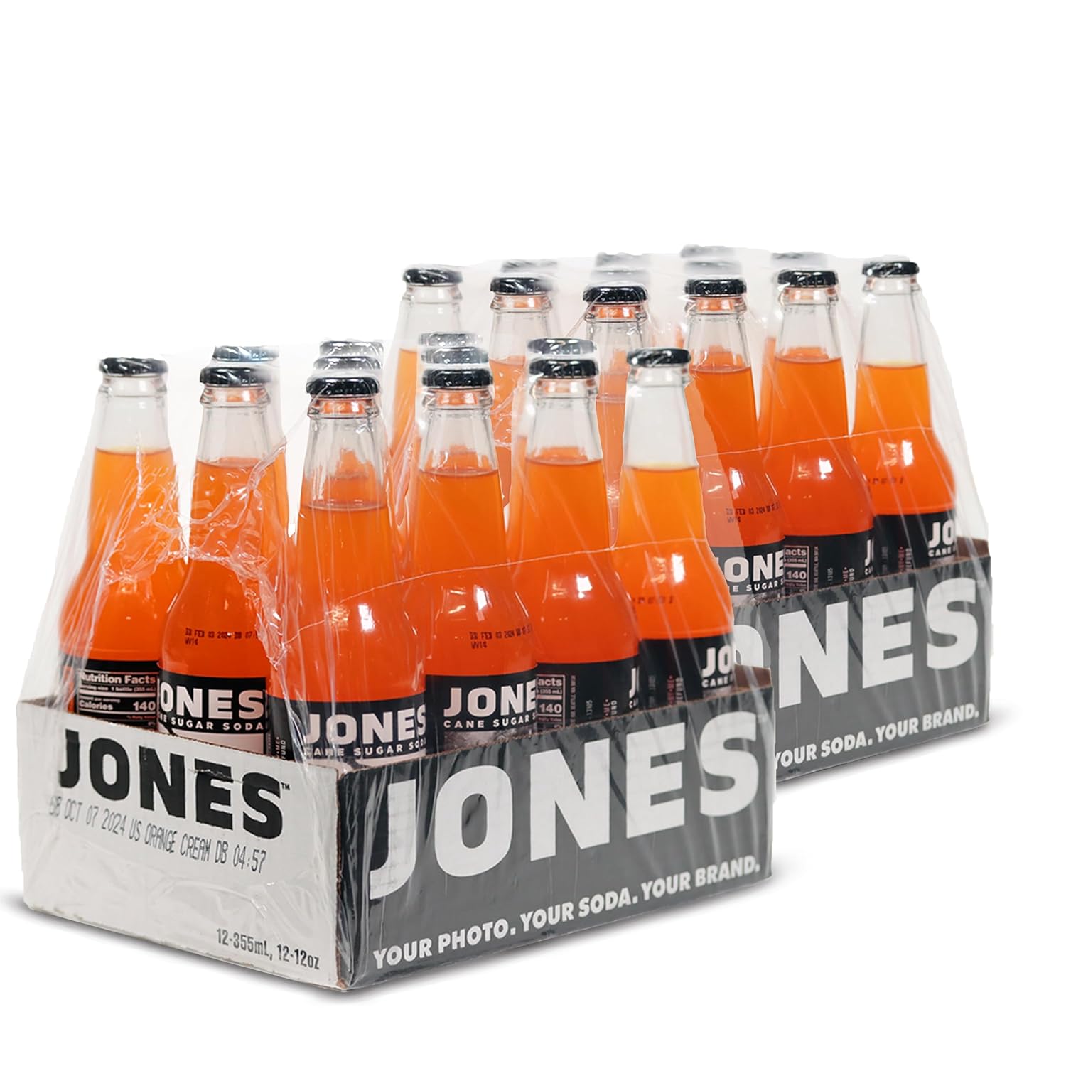 Jones Soda Co. Orange Cream Soda Flavor | 100% Cane Sugar Soda | Craft Soda Pop | Soda Soft Drinks | Glass Bottle Soda