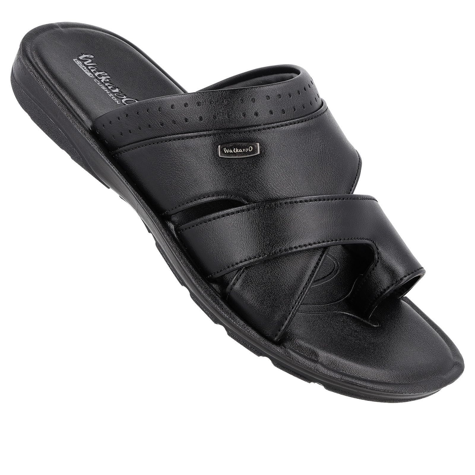 WALKAROO PLUS Soft Cushion Sandals For Men|Lightweight and Comfortable|WE1354 - Black (B0D6KQ3PDW) Amazon Price History, Amazon Price Tracker