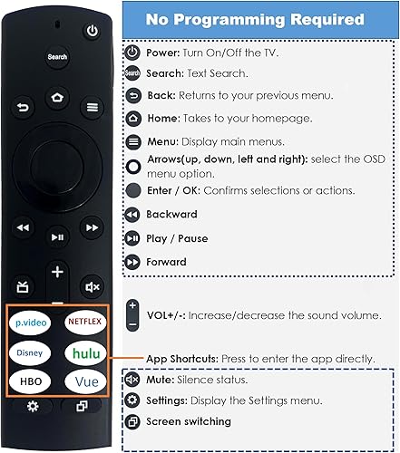 Miniatura 2 de Mando a distancia de repuesto para televisores inteligentes Toshiba seleccionados y Smart TV Insignia