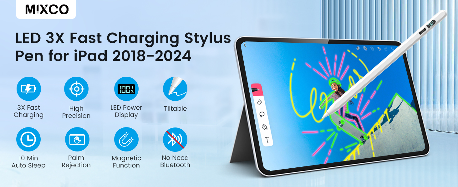 Amazon.com: Mixoo Ipad Pencil for 9th 10th Generation Charge