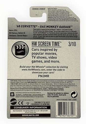 Miniatura 2 de Hot Wheels 2017 HW Screen Time '68 Corvette Gas Monkey Garage 99365, dorado