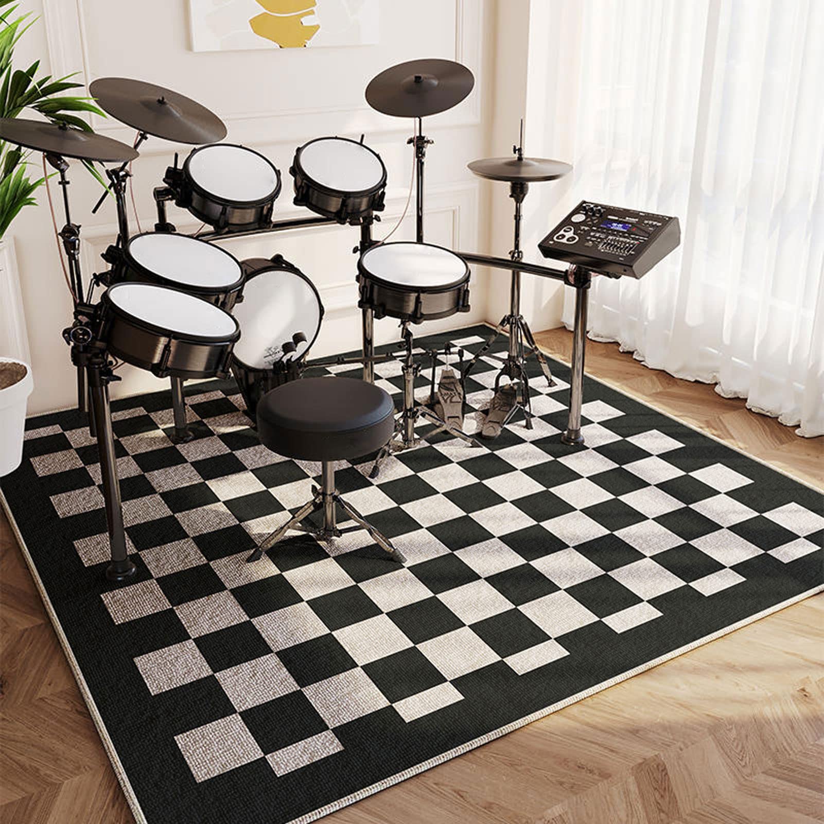 EYZO Tappeto per Batteria Insonorizzato - Tappetino Antiscivolo per Batterie Acustiche ed Elettroniche, Rullante, Snare Drum, Grancassa (160CM x 140CM)
