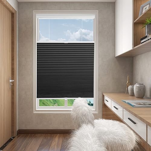 Miniatura 109 de Changshade Persianas celulares opacas de arriba hacia arriba, sin cordones, para ventana de interior, aislamiento térmico, persianas de panal