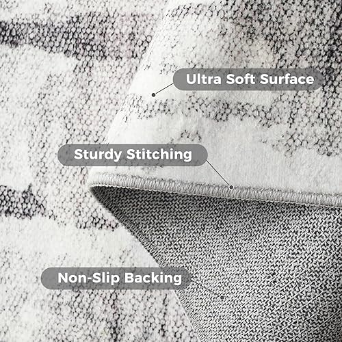 Vista 69 de jinchan Alfombra de pasillo de 2 x 6 pulgadas, lavable, moderna, abstracta, gris, con estampado múltiple, alfombra para interiores, contemporánea