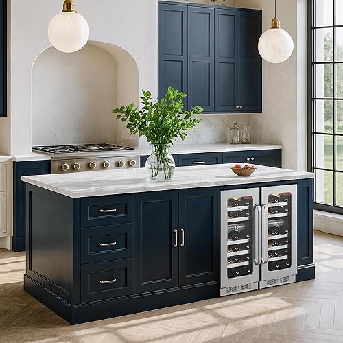 Miniatura 5 de Refrigerador de vino de 30 pulgadas, paquete de enfriador de vino integrado o independiente con puerta de vidrio, gran capacidad para 58 botellas,