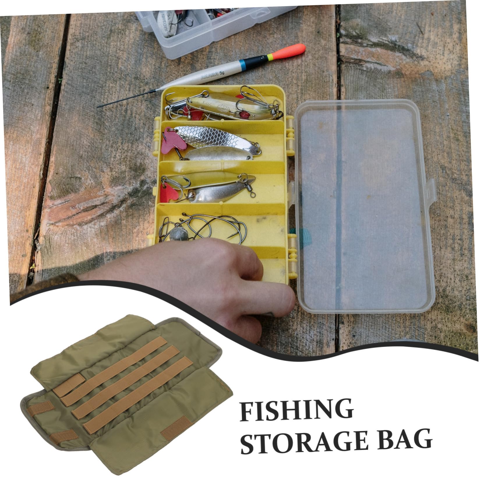 Toyvian Kit di Attrezzatura da Pesca Legare Strumento di Pesca Borsa per Utensili Attrezzi da Pesca Materiali Pratica Borsa per Esche Piccola Borsa per Attrezzi Stoffa