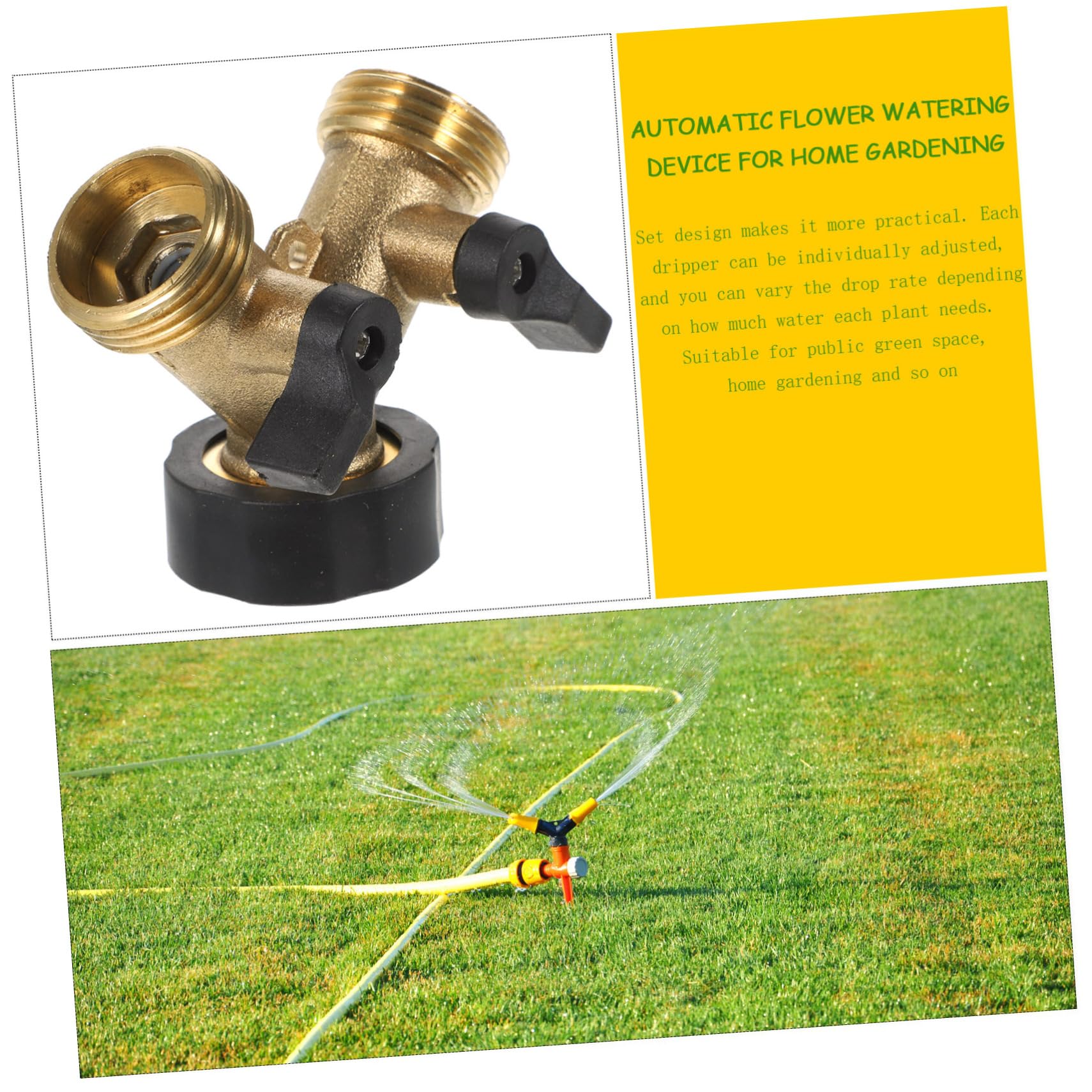 2 Pezzi Raccordo Splitter per da Y Connettore Rapido con Valvole Controllo Regolabili Adattatore per Rubinetto da Installazione e Controllo per e Giardinaggio