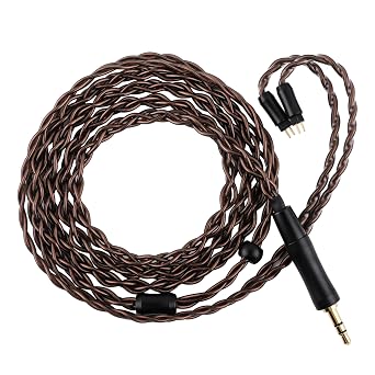 كابل Linsoul Kiwi Ears Terras IEM، 4N سلك مراقبة أذن أحادي من النحاس البلوري 32AWG رباعي النواة، سلك ترقية HiFi بطول 1.25 متر، قابس قابل للتبديل 3.5 مم/4.4 مم لـ Orchestra Lite Aether Mangird Tea Pro