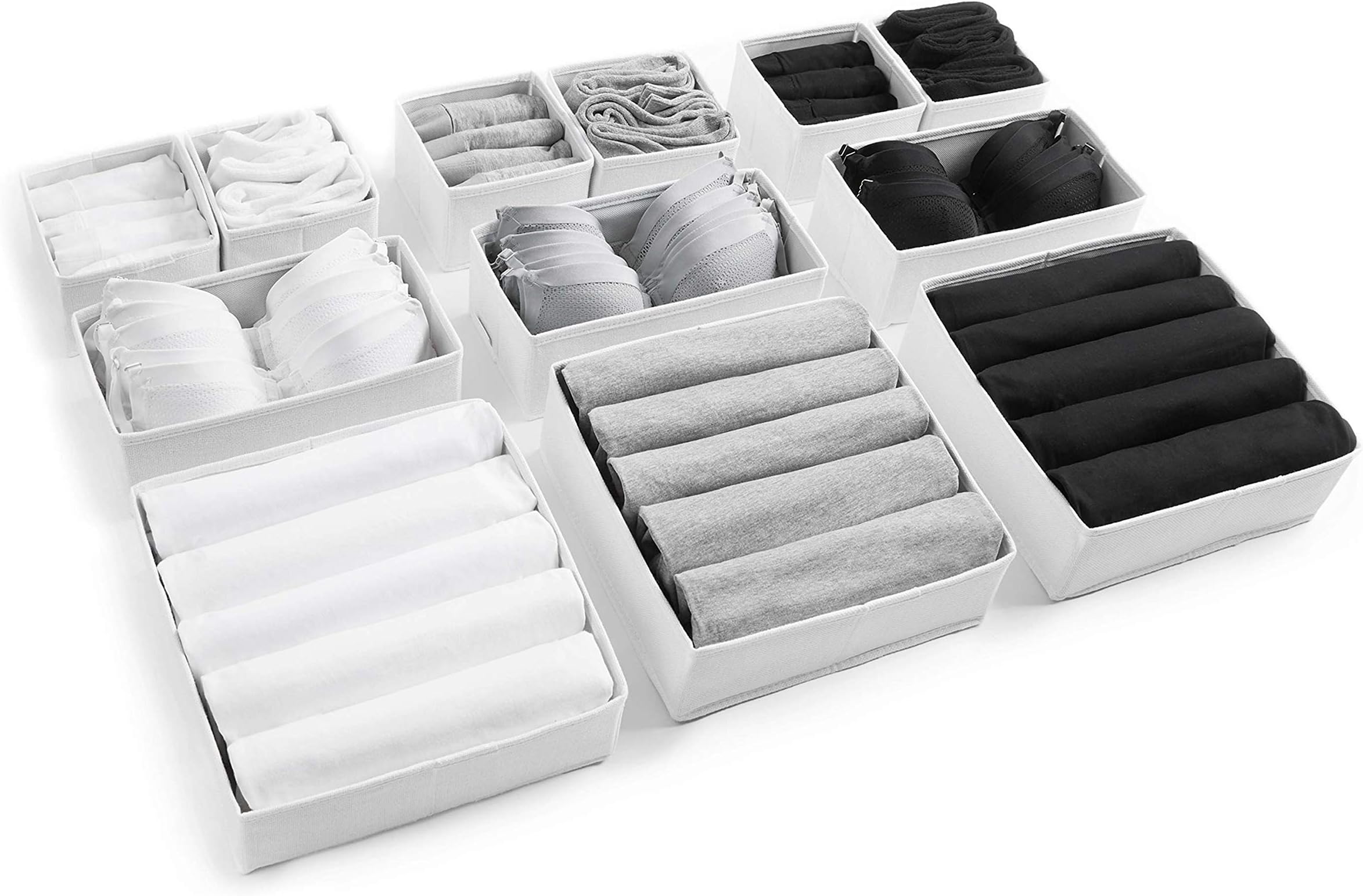 12pcs White Large Drawer Organizer Drawer Organizers for Clothing Wardrobe Clothes Organizer Underwear Organizer Dresser Drawer Organizers Underwear Drawer Organizer Clothes