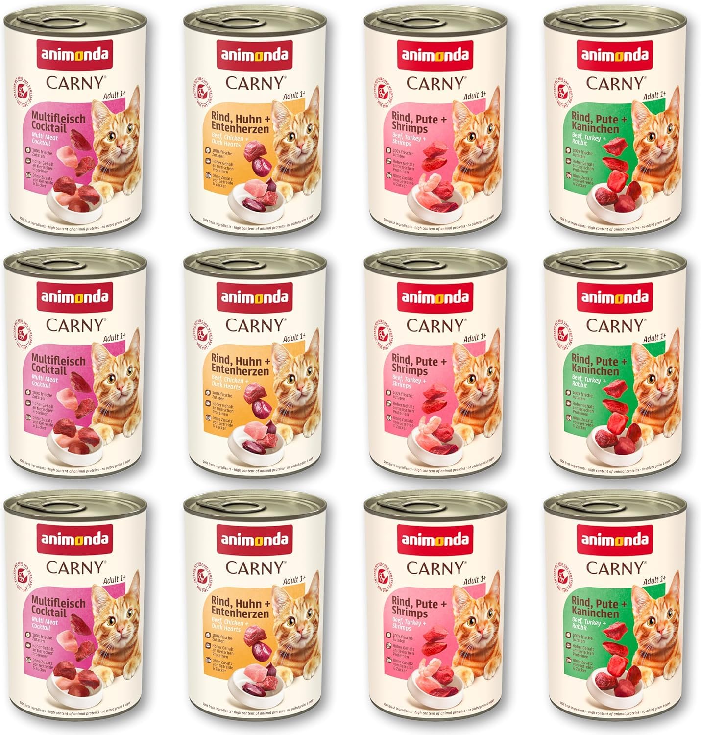 animonda Carny Adult, cibo umido per gatti, Varietà Forte 12 x 400 g