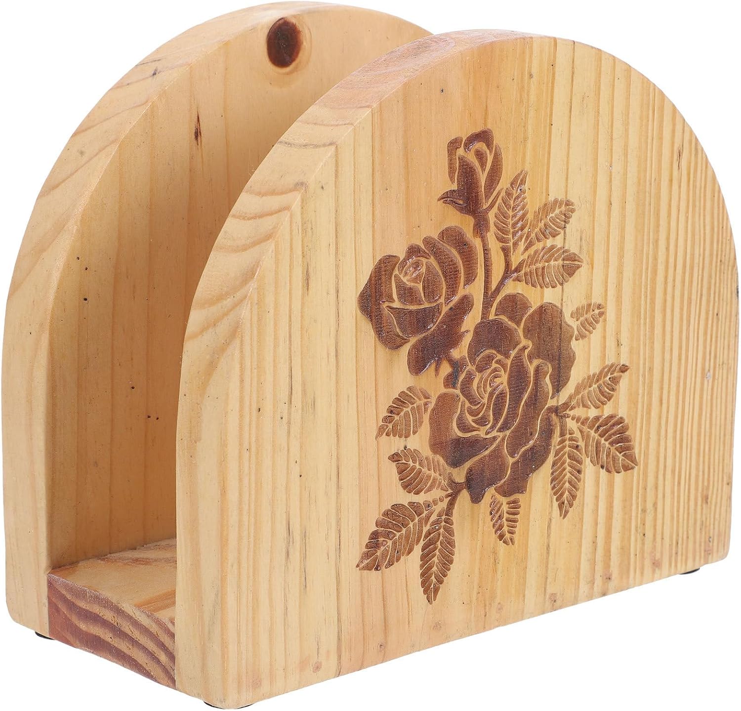 OUNONA Rustic Wooden Tabletop Napkin Dispenser Tissue Holder Upright Napkin Rack for Kitchen and Restaurant Table Decor for Home and Cafe