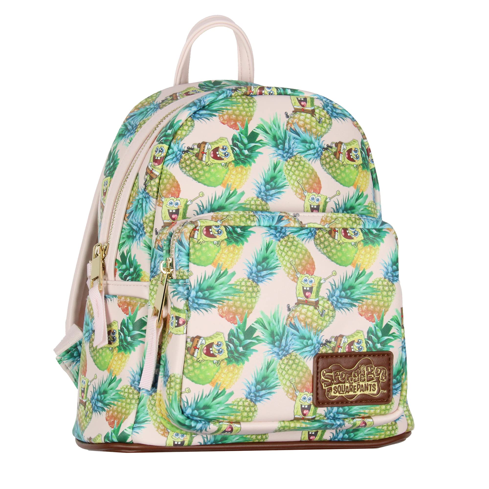 INTIMO Nickelodeon SpongeBob SquarePants Cartoon Pineapple Tossed Print Mini Backpack 10"
