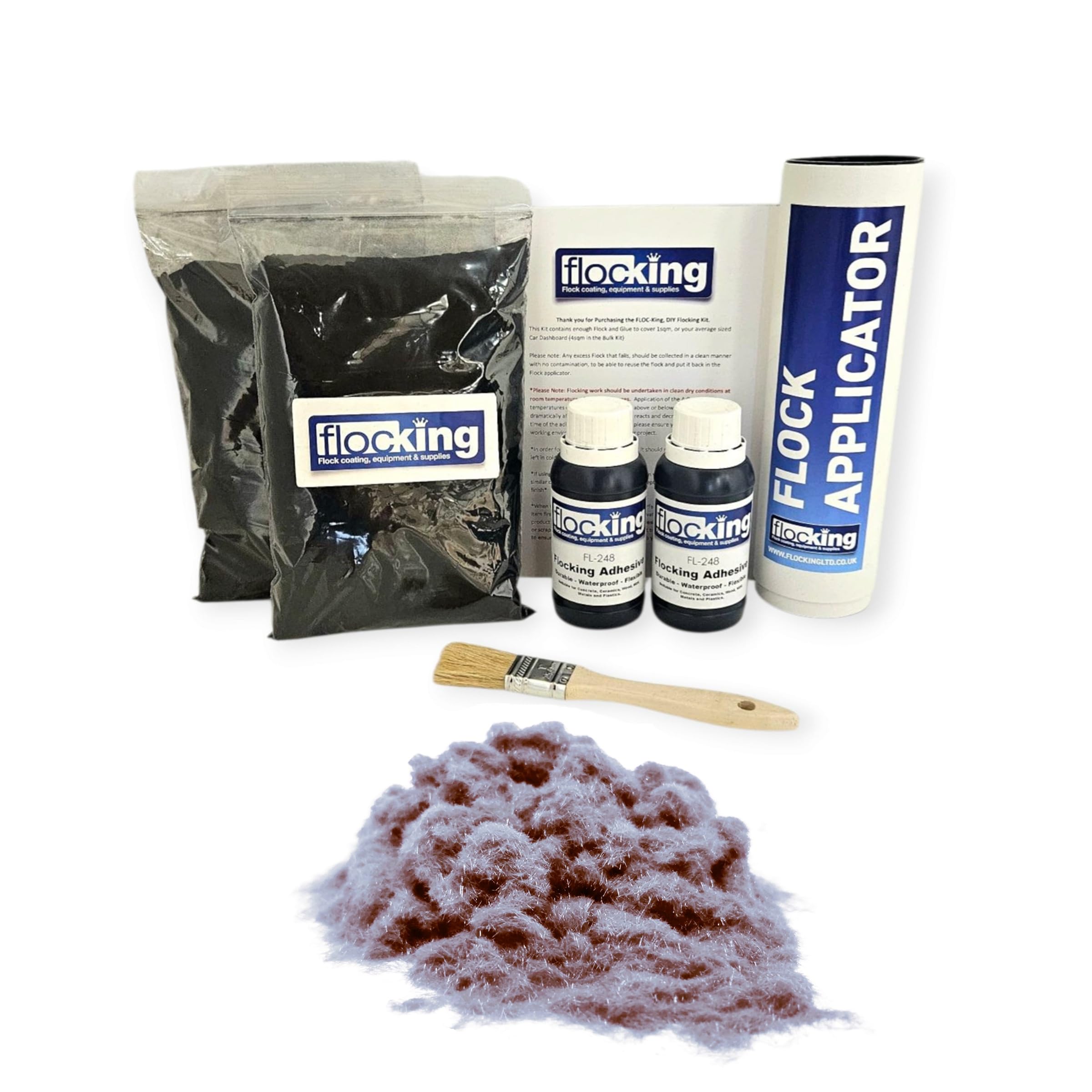 DIY Flock Kit Twin Pack - Flocking Powder - Flocking Adhesive (Platinum Grey) — image 1
