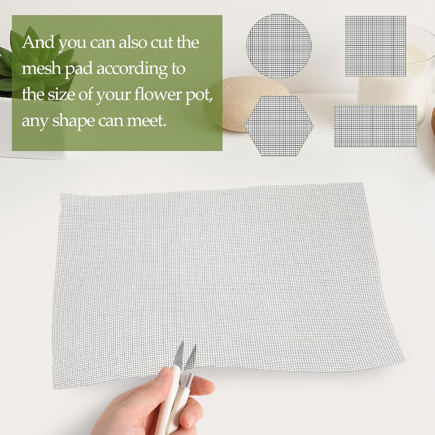 15 PCS Flower Pot Hole Mesh Pad, 11.8x7.8 Inch Plant Drainage Screen Mesh Bonsai Meshs Planter Meshs Drainage Screen BonsaiMesh DIY Drainages Netting Bonsai Bottom Grid Mat Keep Soil from Flowing Away thumbnail