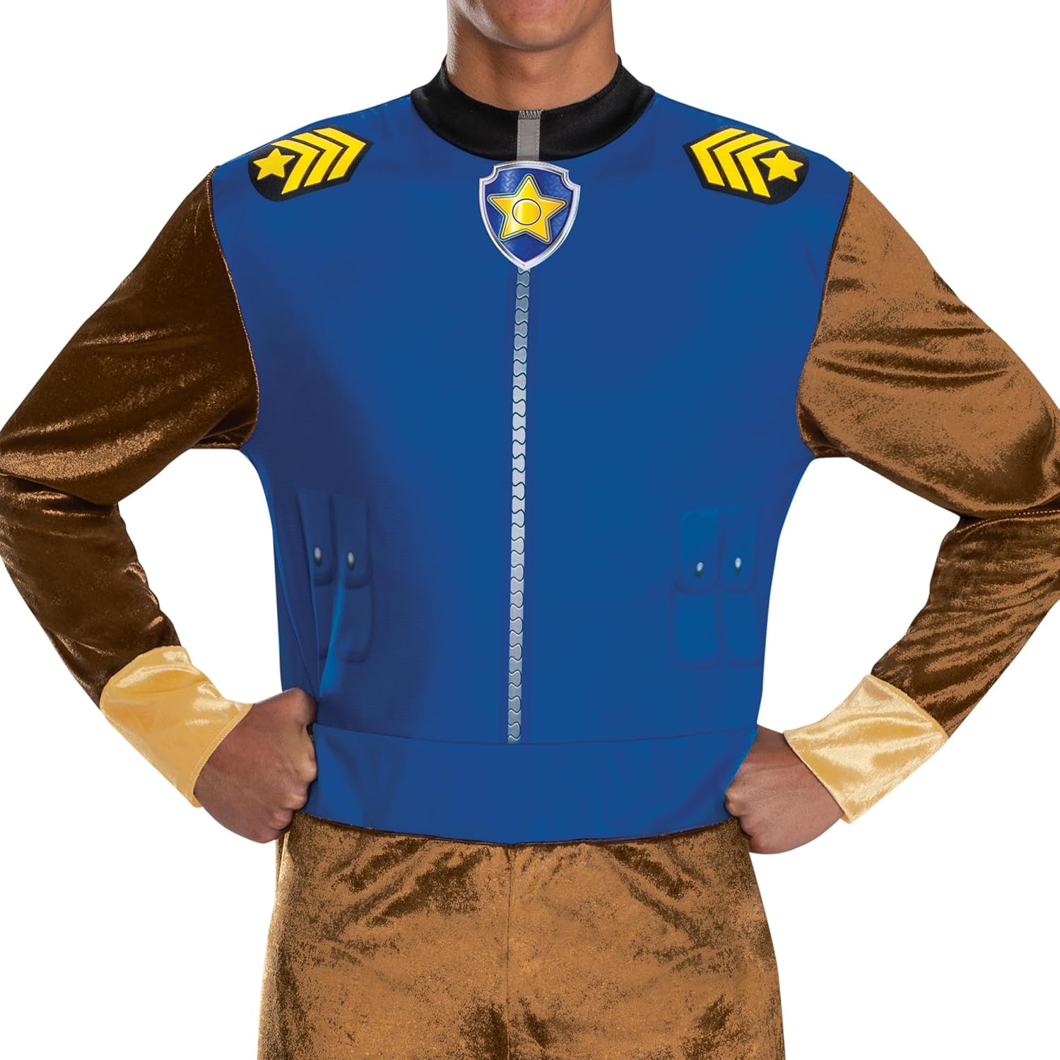 Paw Patrol Chase Costume for Adults, Official Paw Patrol Chase Costume Outfit with Headpiece and Tail