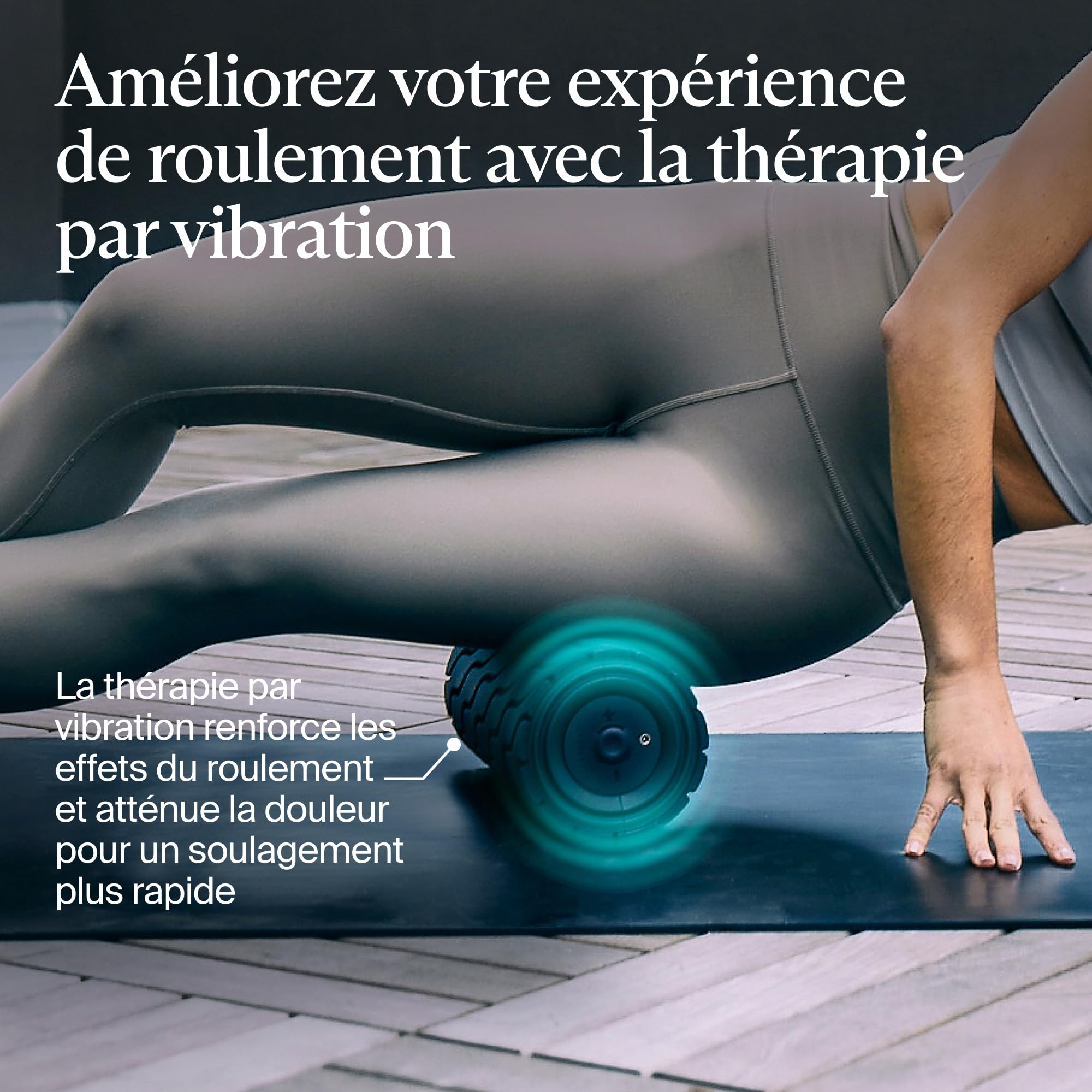 Wave Roller Série Wave - Rouleau vibrant conçu pour le corps et les grands groupes musculaires - Conçu pour les athlètes - Doté de 5 fréquences de vibration personnalisables dans l'appli Therabody