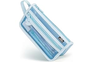 Four Candies Bi-Layer Mesh Pencil Case: Transparent Double-Sided Storage Essential