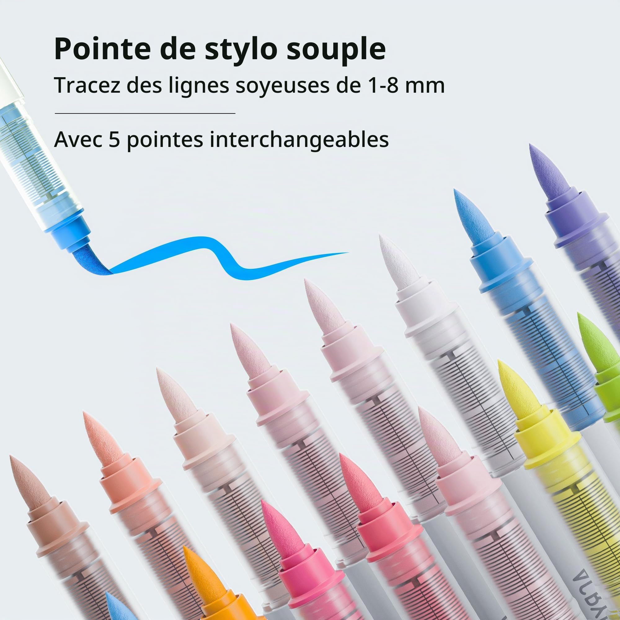 languo Lot de 192 marqueurs de peinture acrylique à pointe pinceau souple avec sac de marqueur, stylos de peinture acrylique pour tissu, bois, pierre, toile, verre, œuf, peinture sur roche, loisirs