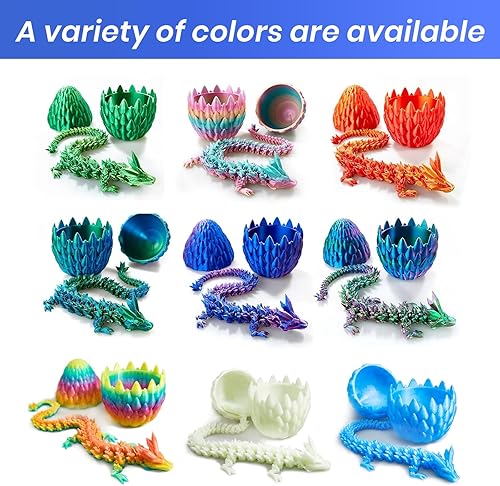 Miniatura 100 de Huevo de dragón impreso en 3D de 15 pulgadas, juguetes de cumpleaños de Navidad, regalo de relleno de calcetines, dragón de cristal articulado