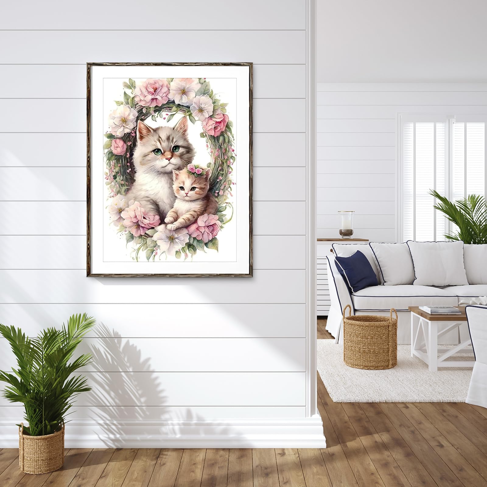 QENSPE Kit De Peinture Diamant Pour Adultes, Chat 5D, Kit D