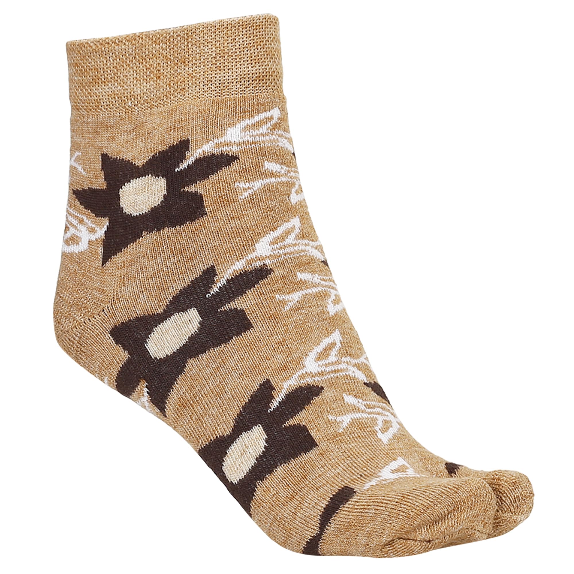 Creature Women's Warm Woolen Half Length Thumb Socks - Set of 3 Pairs (Light Brown, Large)