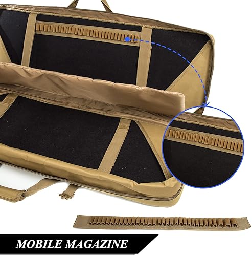 Miniatura 6 de Gandis Estuche de rifle largo doble para pistola con correa de hombro bala para llevar pistola R ifle caso para caza tiro