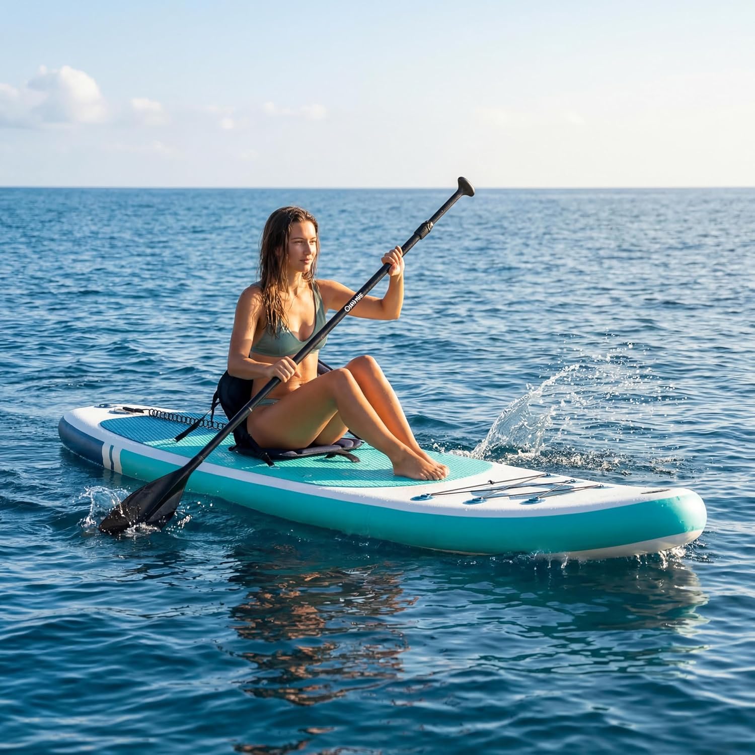Inflatable Paddle Board for Adults,10’6" x 31.5" x 6" Extra Large Stand Up Paddleboard, Supports 400 Lbs with Kayak Seat Camera Base Double Blade Paddle,for Beginners, Yoga, or Group Fun on the Water