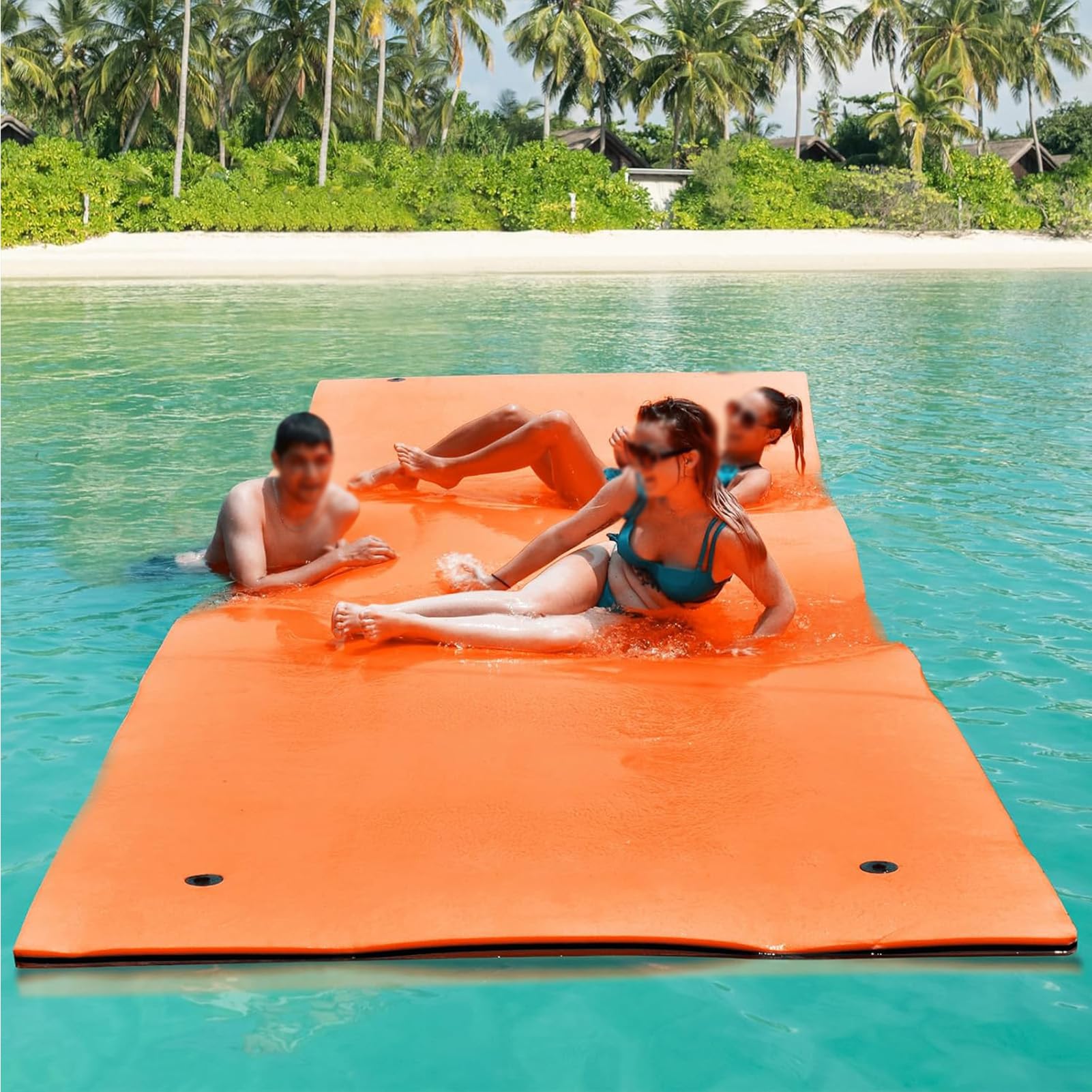 Tappetino galleggiante per lago, resistente tappetino per giglio per ricreazione, relax, nuoto, divertimento in spiaggia, feste in piscina, prendere il sole, attività in famiglia, capacità 6 persone