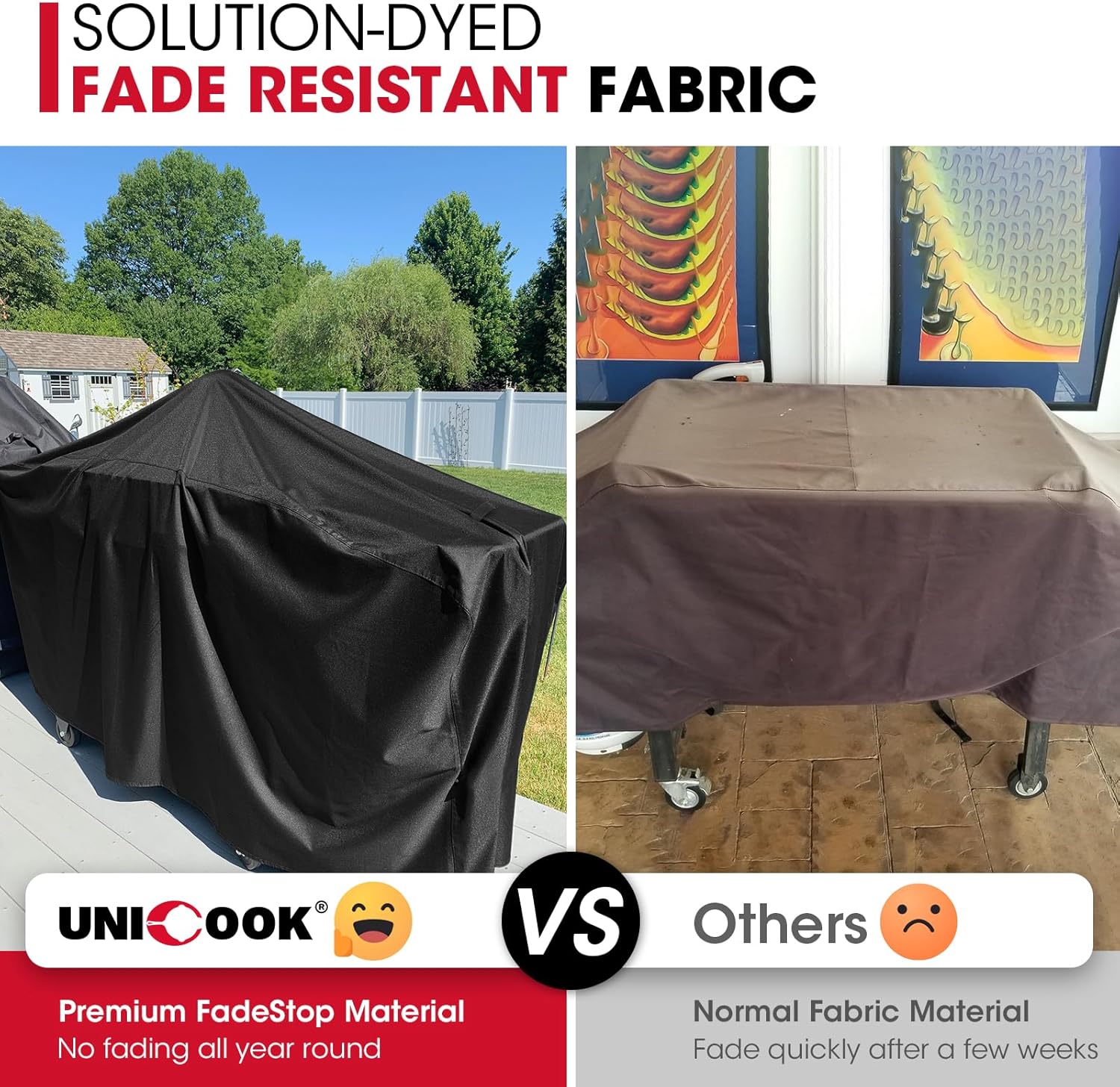 Unicook 79 Inch Grill Cover, Compatible with Smoke Hollow, Pit Boss, Heavy Duty Waterproof Gas Charcoal Combo Grill Cover with Sealed Seam, Fade Resistant BBQ Cover, Compared to Smoke Hollow GC7000 - Image 3