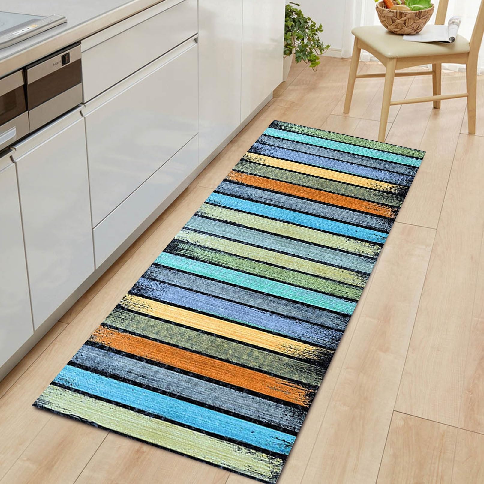 Tapis de passage anti fatigue 90x350cm lavable pour éviter les glissades en cuisine et entrée
