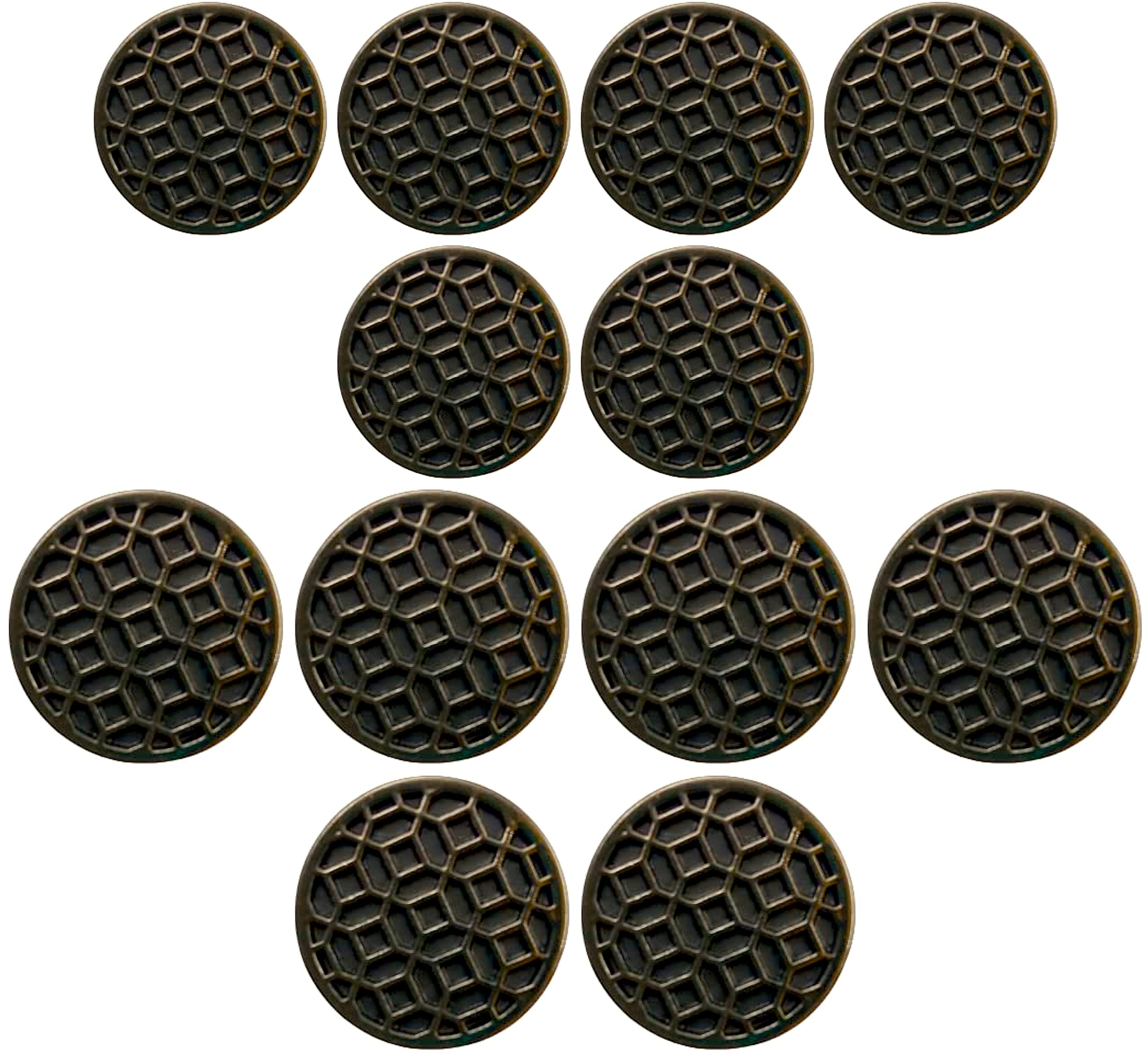 Ani Accessories Honeycomb Round Shank Button for Coat | Blazer | Sherwani & Bandhgala | 12 Piece(Black Color)-picture-32