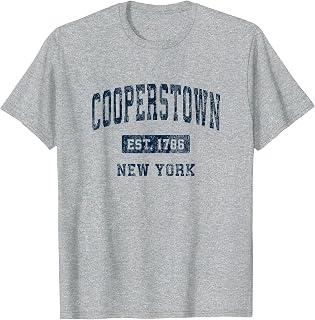 Cooperstown New York NY Vintage Athletic Sports Design T-Shirt