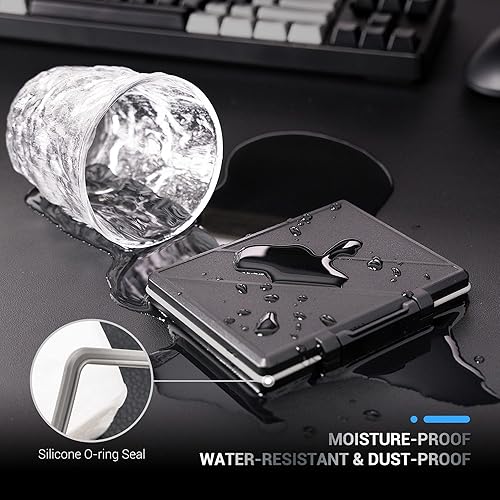 Miniatura 3 de Funda de disco duro de 2 ranuras para SSD de 2.5 pulgadas, caja de protección de almacenamiento de disco duro de estado sólido, resistente al agua y