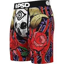 PSD Men's Skeleton Print Boxer Briefs - 7 Inch Inseam Breathable and Supportive Men's Underwear with Moisture-Wicking Fabric