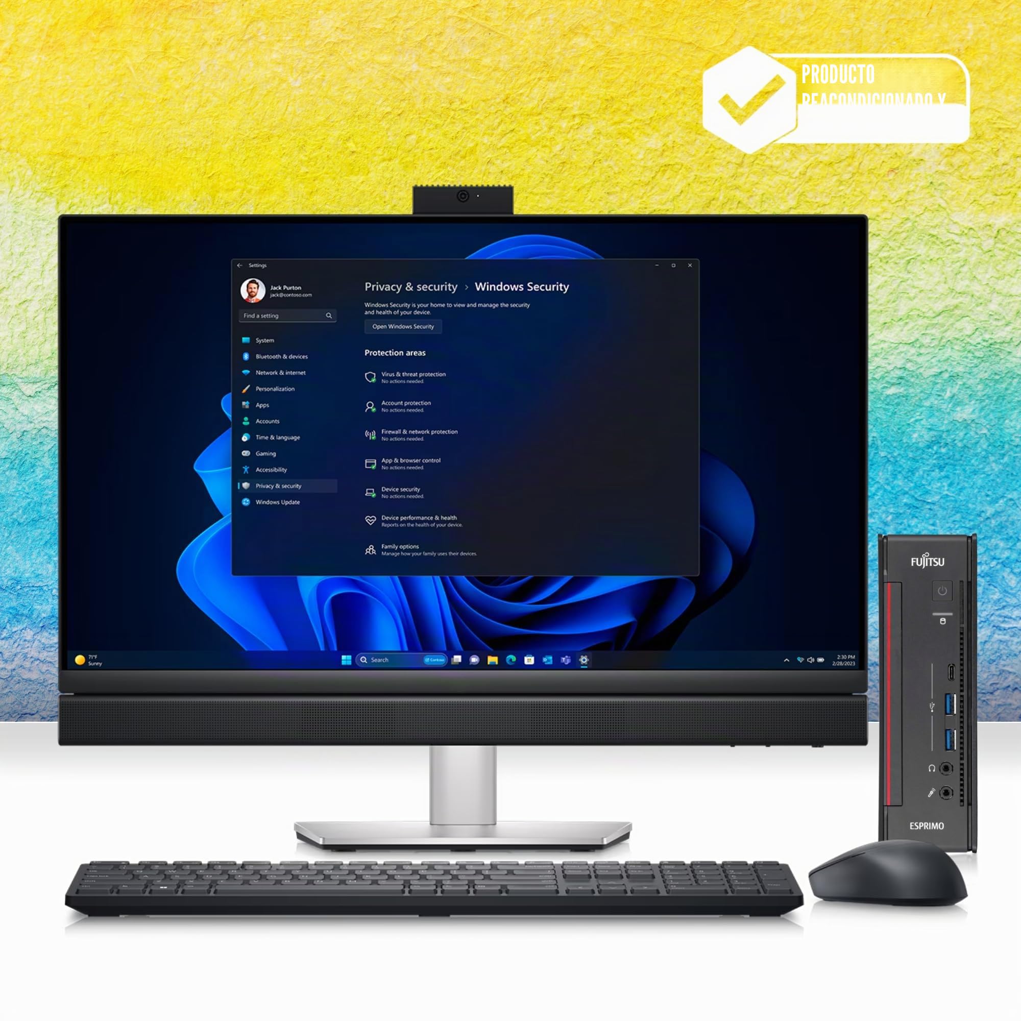 Fujitsu Esprimo, Mini PC Ordenador de Escritorio Fijo Intel i5-7500T, RAM 8 GB DDR4, SSD 256 GB, DVI + DP, Windows, Listo para Usar con Adaptador Wi-Fi (reacondicionado)