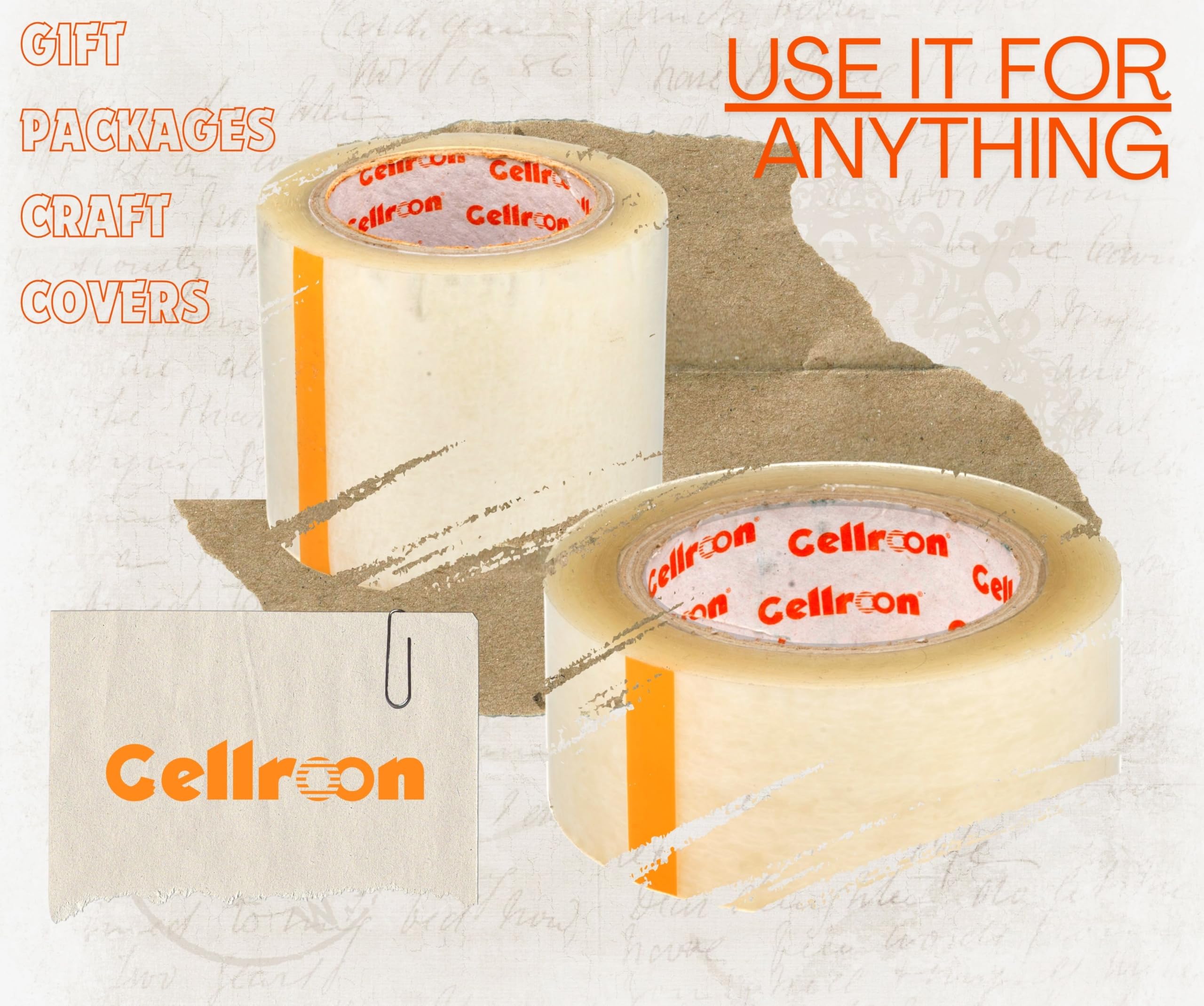 Cellroon Transparent Cello Tape For Packing (2 Inch / 130 Meter) Bopp Self Adhesive Tape Rolls, Packaging Tape For Home, Office, And Industrial Use (Pack of 1) 3
