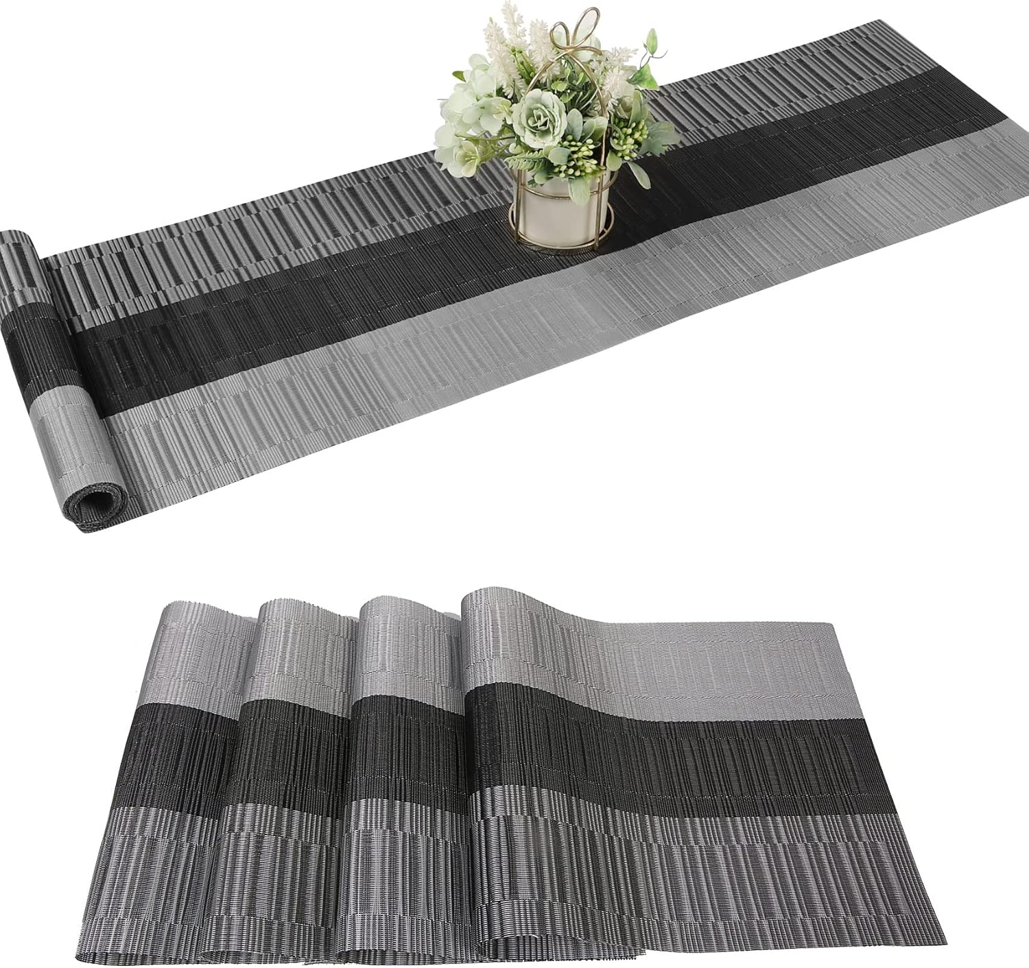 Famibay Table Runner and Placemats Set Vinyl Dining Table