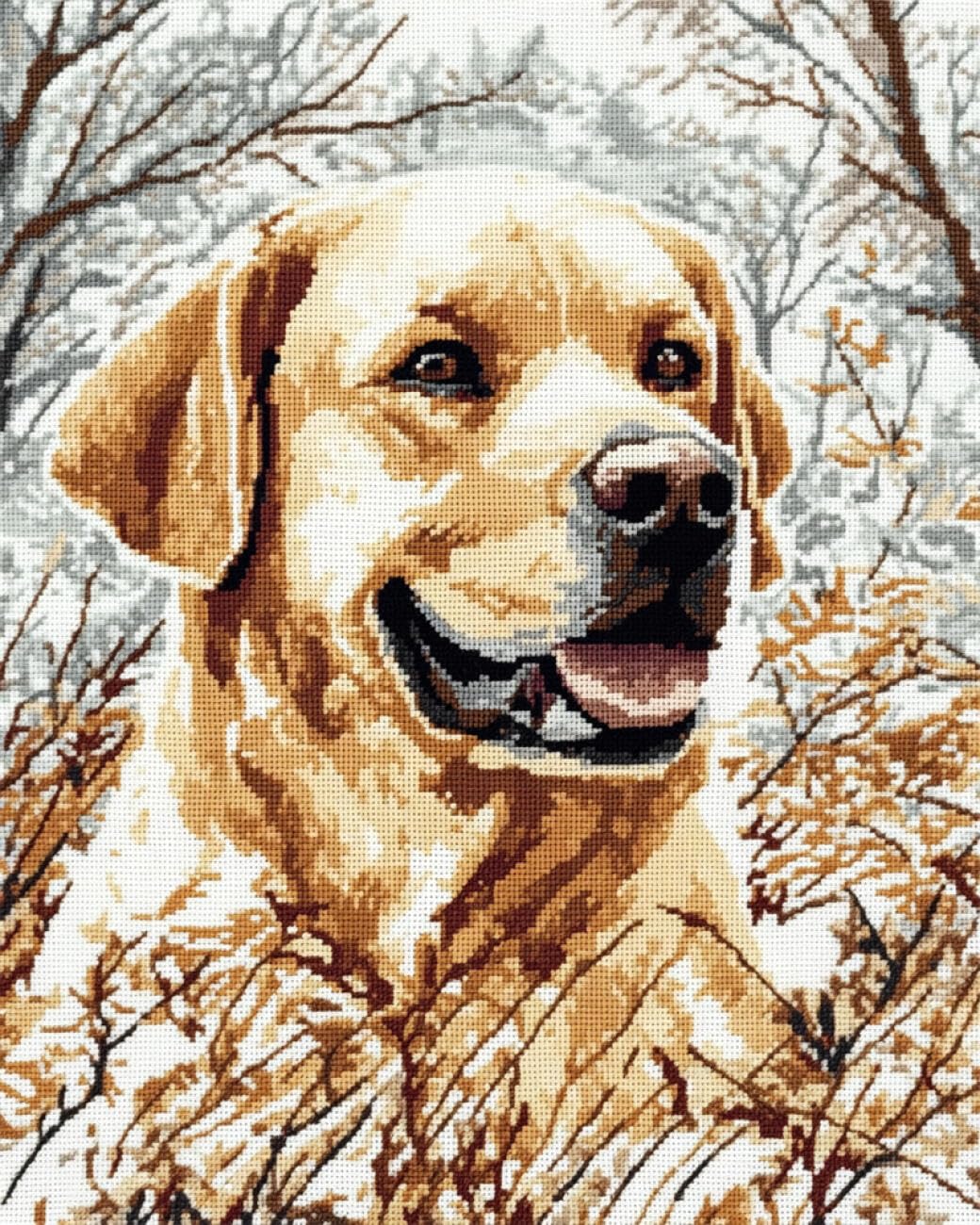 AxiangziK DIY Embroidery Kit Cartoon Dog 11CT 80x100cm