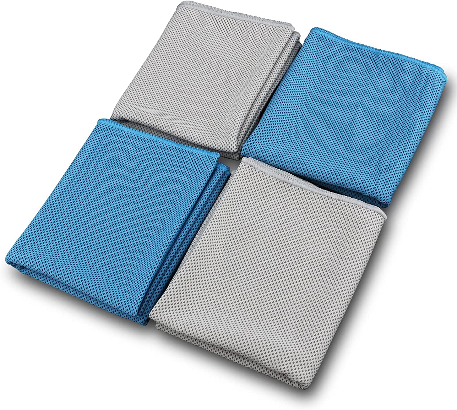 Cooling Towel 4Packs, Ice Towel, Microfiber Towel, Soft Breathable Chilly Towel Stay Cool for Yoga, Sport, Gym, Workout, Camping, Fitness, Running, Workout & More