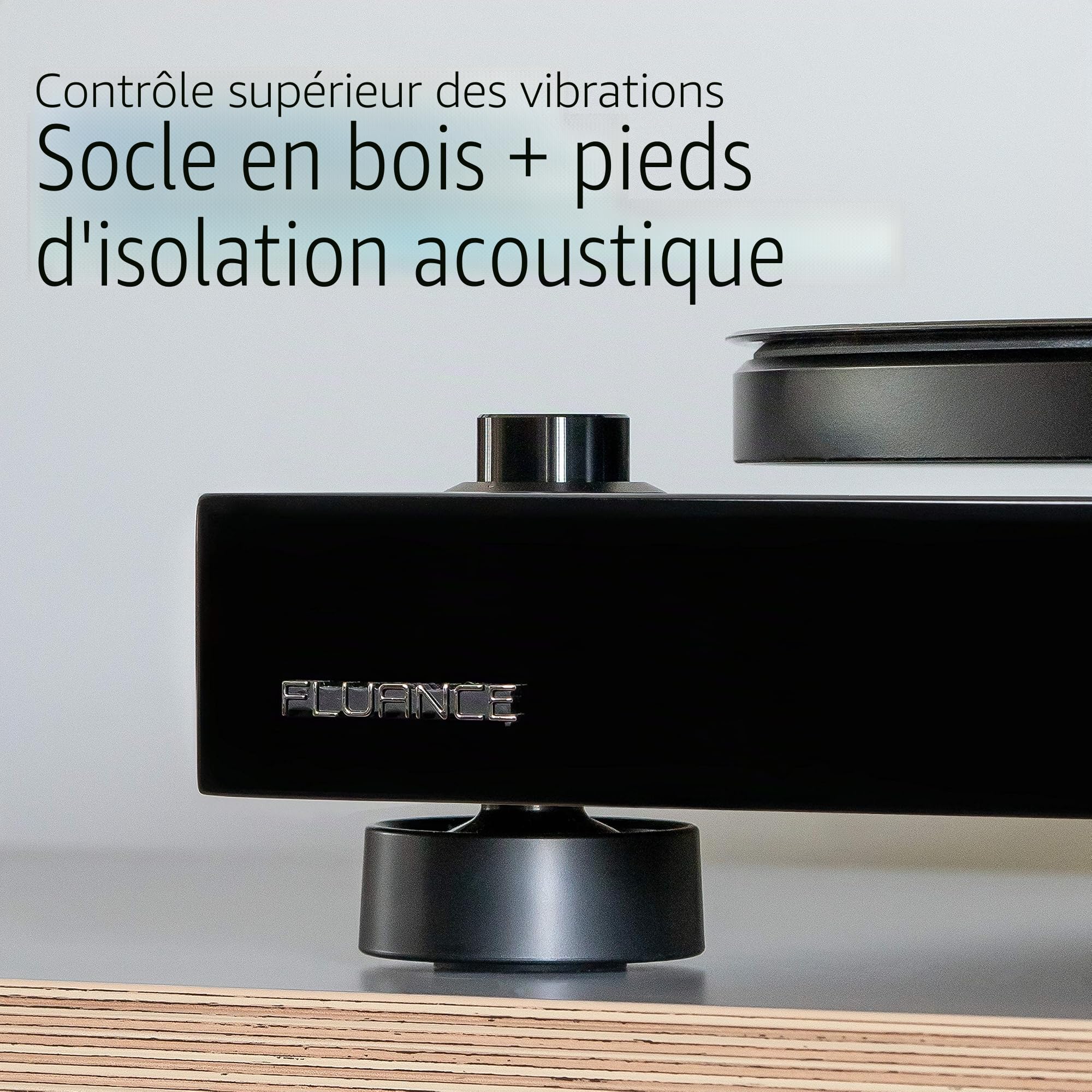 Fluance RT80 Classique Platine Vinyle Haute Fidélité avec Cellule Audio-Technica AT91, Entraînement par Courroie, Préampli Intégré, Contrepoids Réglable, Socle en Bois Massif – Noir Piano