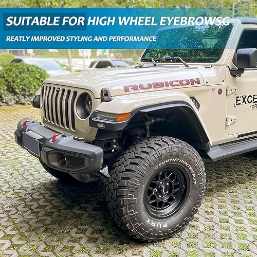 Vista 8 de Z8 Guardabarros delanteros y traseros compatibles con Jeep Wrangler JL y JLU Unlimited Rubicon 2018-2024, juego de 4 revestimientos de guardabarros