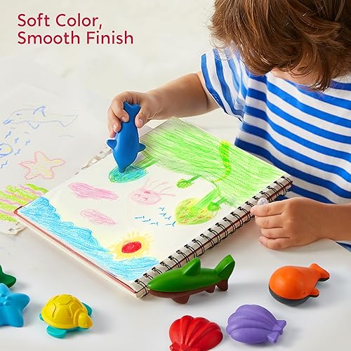 Miniatura 2 de SYNCFUN Crayones de cera de abeja grandes 100% puros, crayones lavables para niños, naturales, no tóxicos, seguros para los niños, fáciles de