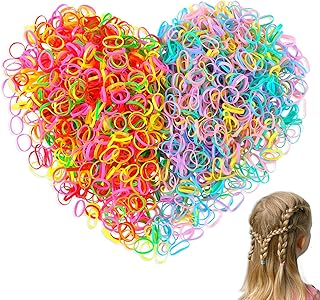Hanyousheng Elastic Hair Bands, Tiny Hair Bands, Small Hair Bands, 1500 Mini Rubber Bands, Multicolored Small Elastic Hair Bands, Braids Ponytail Hair for Kids Hair Bands, Hair Rubber Bands for Girl