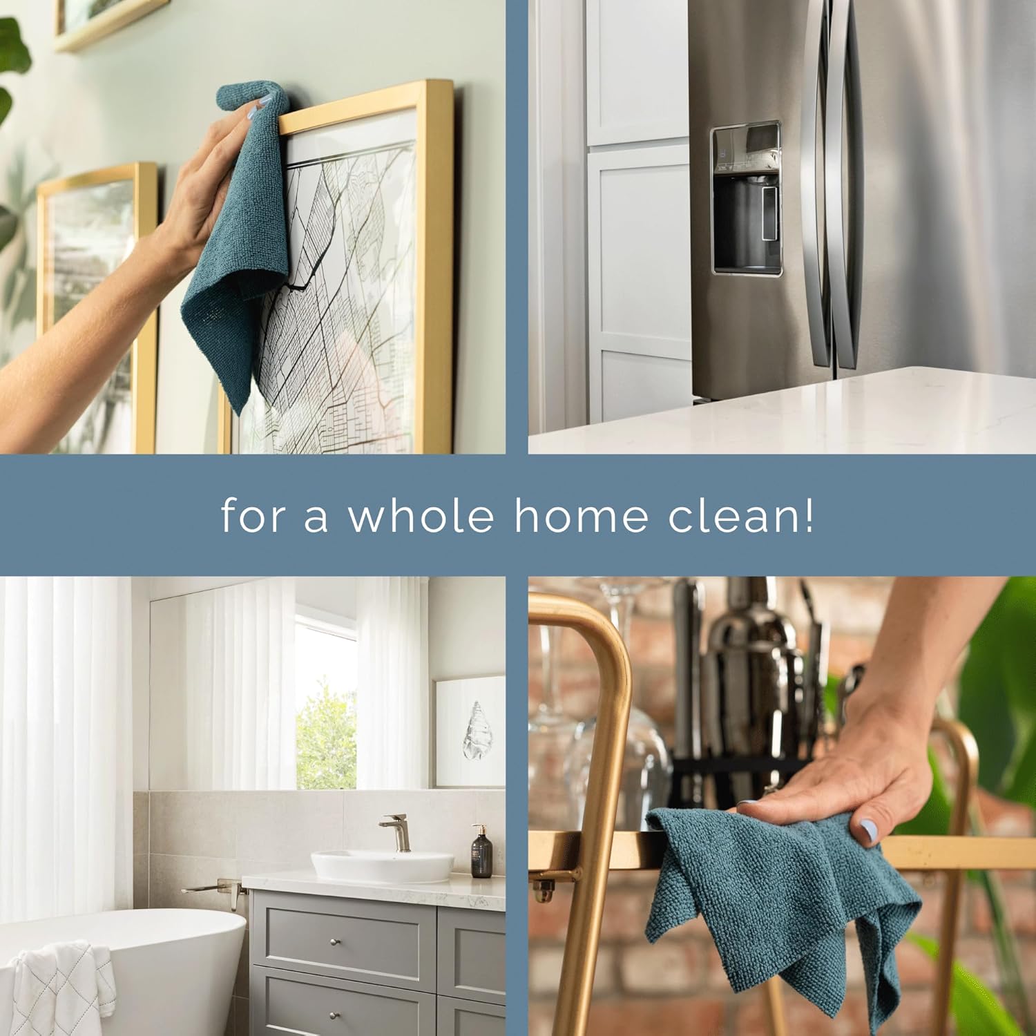 S&T INC. 100 Pack Microfiber Cleaning Cloth, Edgeless Bulk Towels for Home, Reusable Microfiber Towels for Cars, Cleaning Rags, Assorted Green and Grey, 11.5 Inches x 11.5 Inches, 100 Count