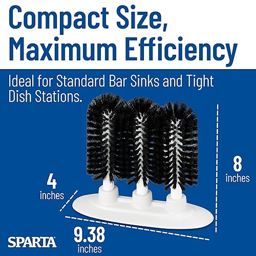 Vista 17 de Carlisle Sparta Limpia vasos triple con mango plástico, 8", Negro, 1