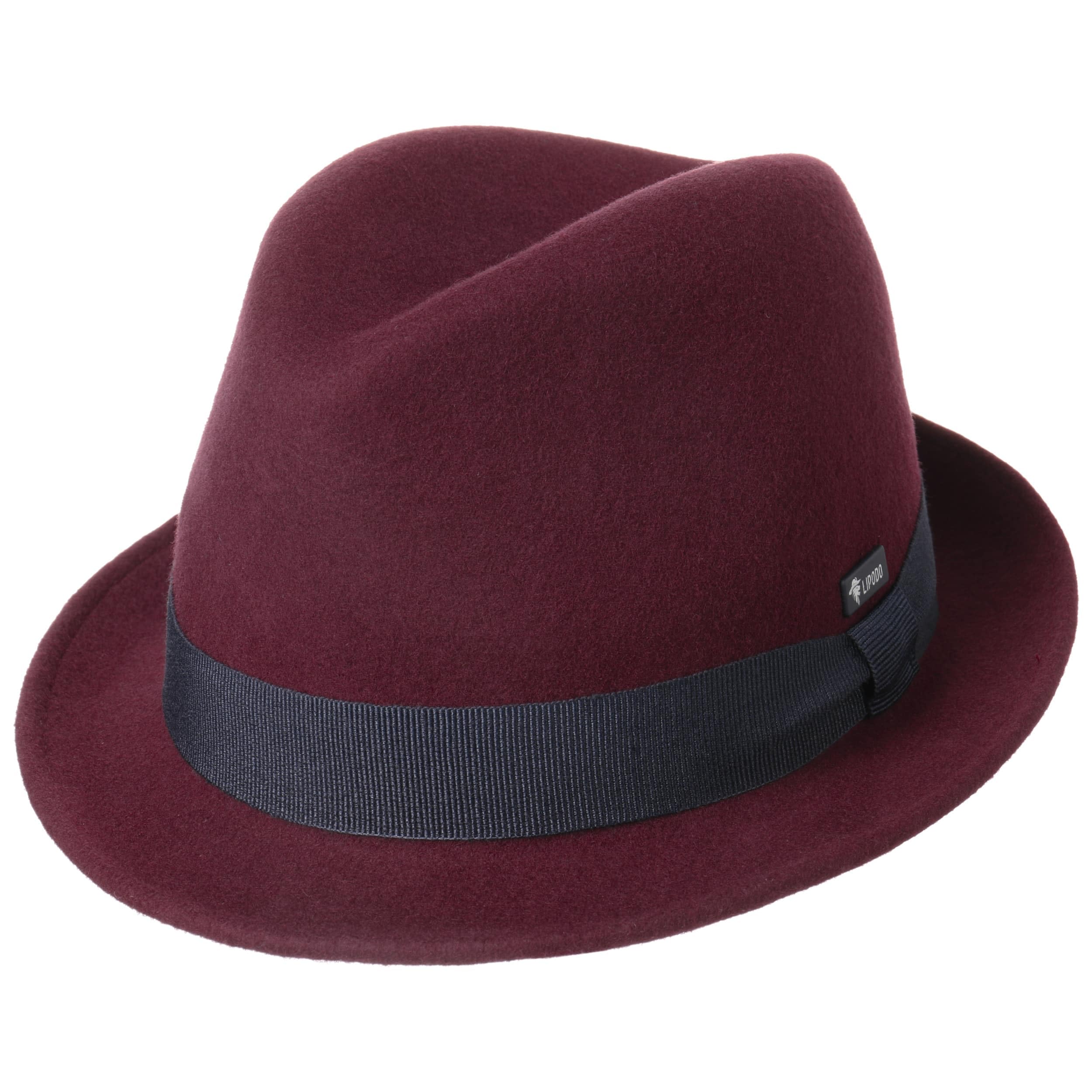 Lipodo Bordeaux Kids Wool Felt Trilby Hat Fedora (One Size - )