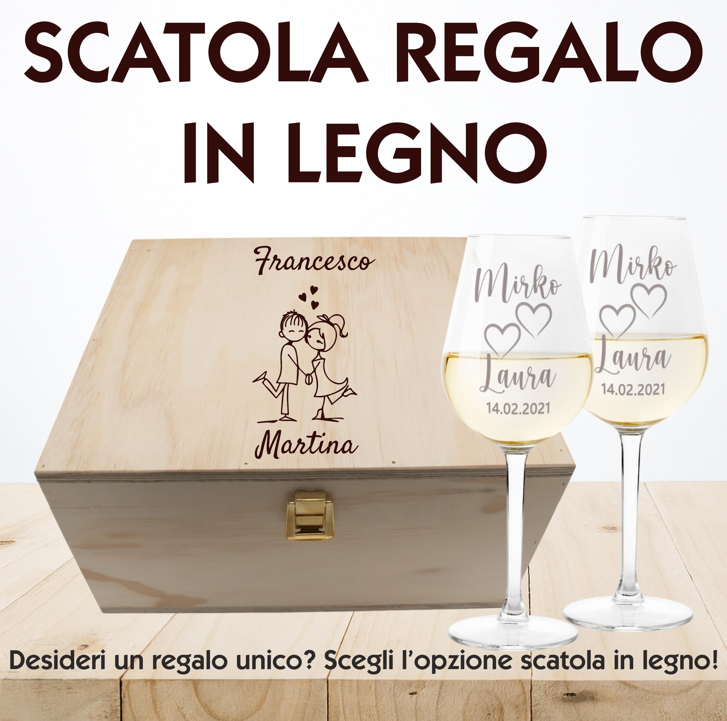 Aurìca Calice Vino Personalizzato Piegato Idee Regalo Donna E Uomo - Foto 2